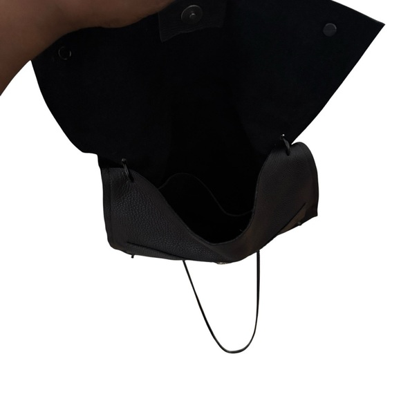 Convertible Black Leather Crossbody Bag Braided Chain Shoulder Bag Purse - Picture 5 of 14